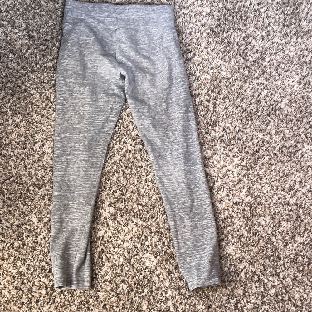Gray and white leggings